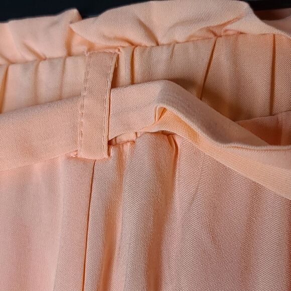 4X 26W Peach Paperbag Waist Mid Shorts Lined Light - Picture 9 of 11